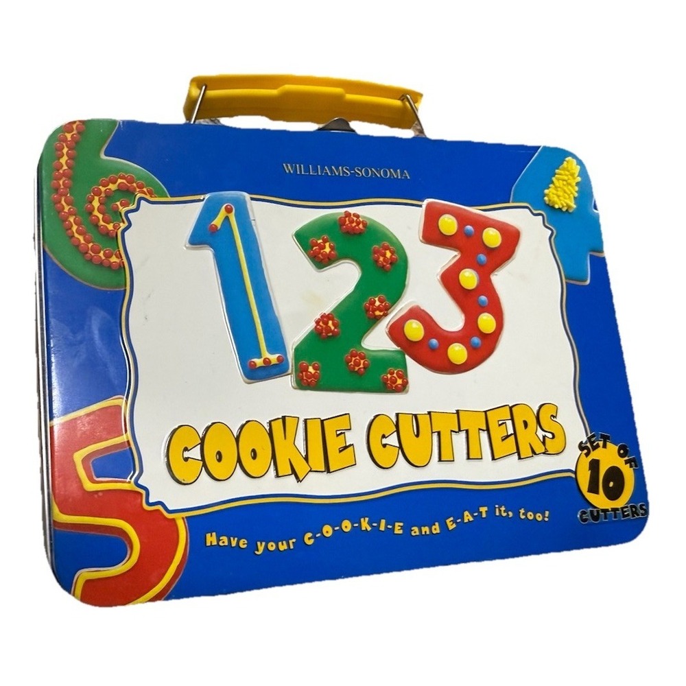Williams‑Sonoma Number Cookie Cutter Set — Complete Tin,‎ 10 Cutters, 3" Size
